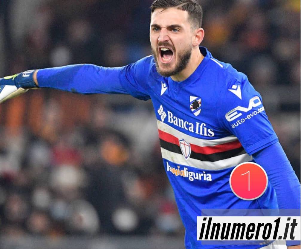 Falcone con la maglia della Samp